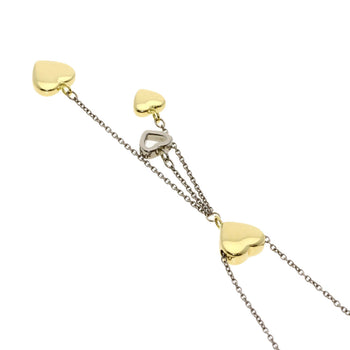 Tiffany&Co. Necklace K18Wg , K18Yg Gold Multi Heart Drop Women