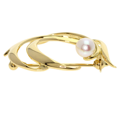 Mikimoto Brooch 18K Yellow Gold Gold Pearl Women