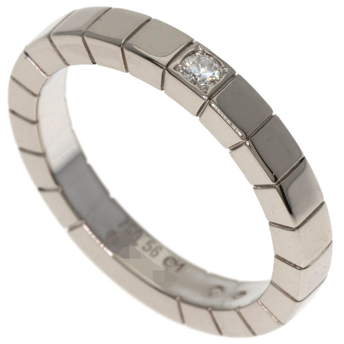 Cartier Ring K18Wg Silver Raniere 1P Diamond #56