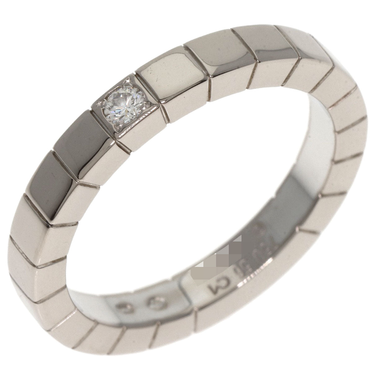 Cartier Ring K18Wg Silver Raniere 1P Diamond #56