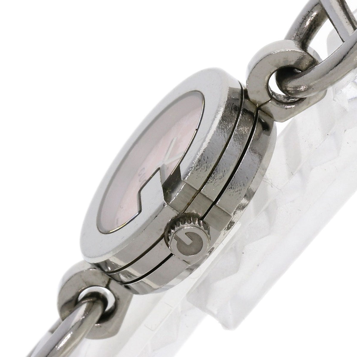 Gucci Watches Quartz 107 Stainless Steel , Stainless Steel Silver G Charm Bracelet Pink Shell Dial