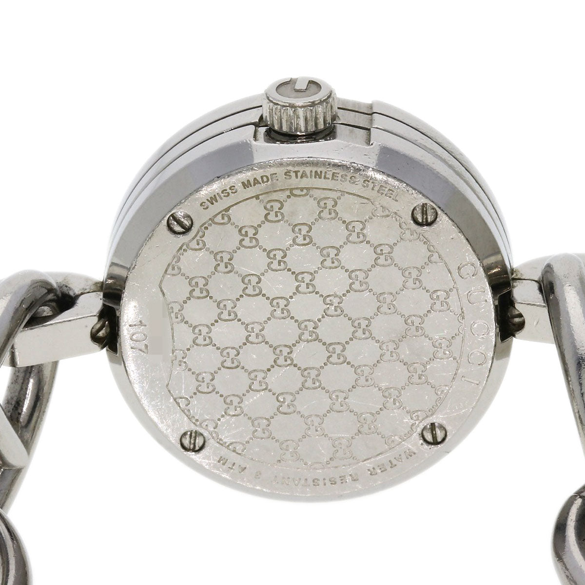 Gucci Watches Quartz 107 Stainless Steel , Stainless Steel Silver G Charm Bracelet Pink Shell Dial