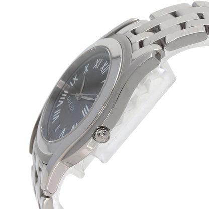 Gucci Watches Quartz 5500M Stainless Steel , Stainless Steel Silver Round Face Gray Dial Mens