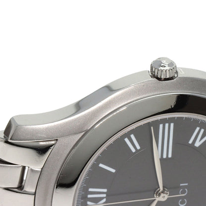 Gucci Watches Quartz 5500M Stainless Steel , Stainless Steel Silver Round Face Gray Dial Mens