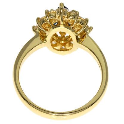 Queen Ring 18K Yellow Gold Gold Sapphire Diamond