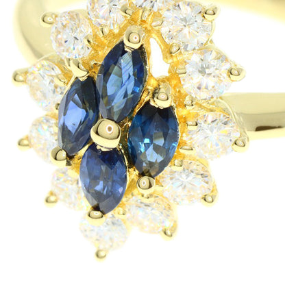 Queen Ring 18K Yellow Gold Gold Sapphire Diamond