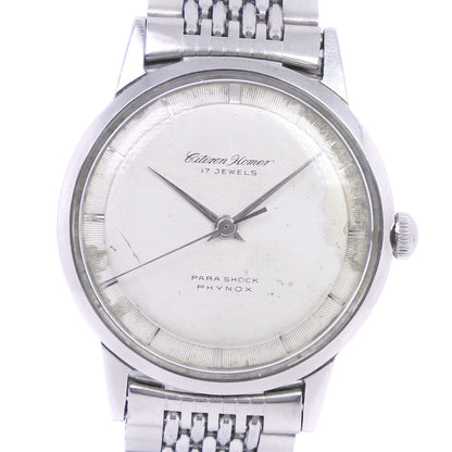Citizen Watches Hand Winding H5140302 Stainless Steel White 17J Antique Homer Silver Dial Mens