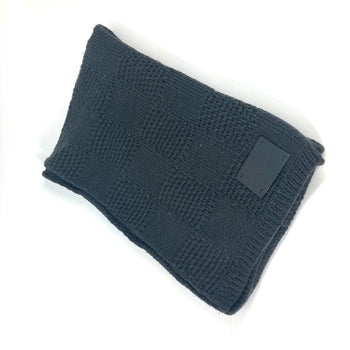 Louis Vuitton Scarf Wool Gray Leather Tag Leather Tag Damier Mens