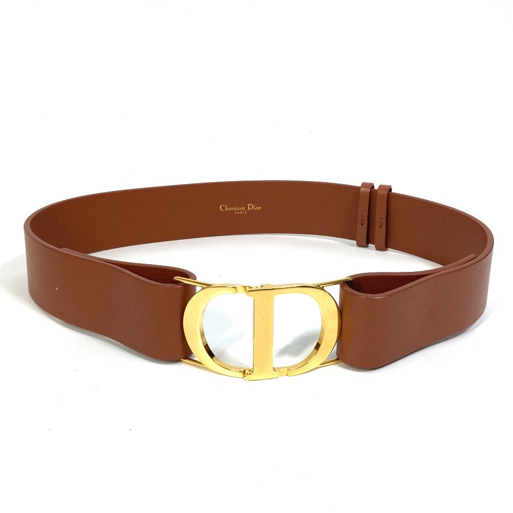Dior Belt Leather Brown Cd Logo Saddle Saddle Women 70