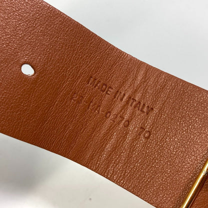 Dior Belt Leather Brown Cd Logo Saddle Saddle Women 70