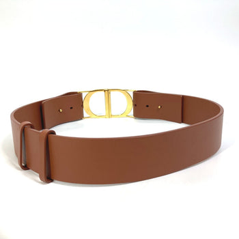 Dior Belt Leather Brown Cd Logo Saddle Saddle Women 70