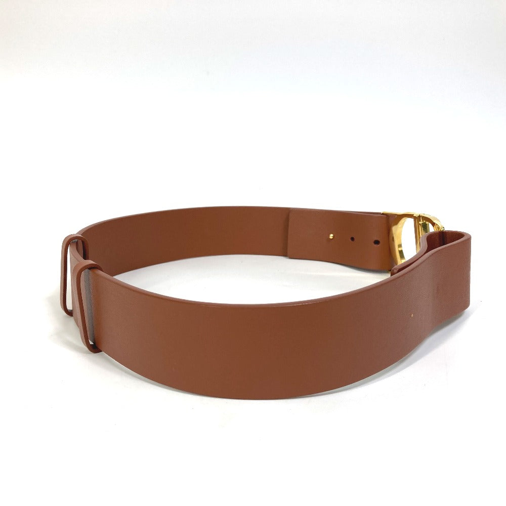 Dior Belt Leather Brown Cd Logo Saddle Saddle Women 70
