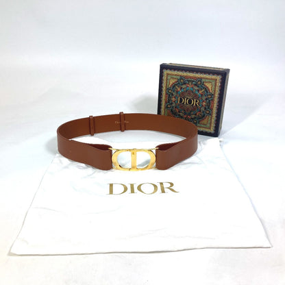 Dior Belt Leather Brown Cd Logo Saddle Saddle Women 70
