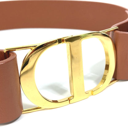 Dior Belt Leather Brown Cd Logo Saddle Saddle Women 70