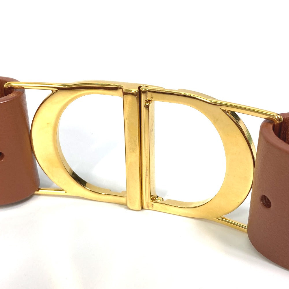 Dior Belt Leather Brown Cd Logo Saddle Saddle Women 70
