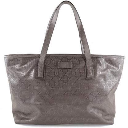 Gucci Tote Bag 211137 Pvc Coated Canvas Brown Gg Implementation Tote Women