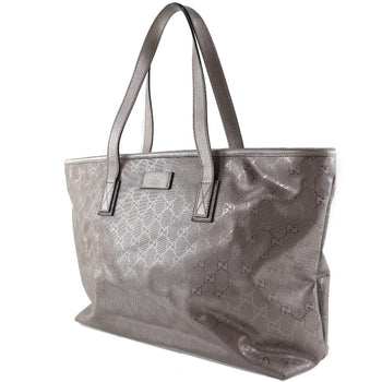 Gucci Tote Bag 211137 Pvc Coated Canvas Brown Gg Implementation Tote Women