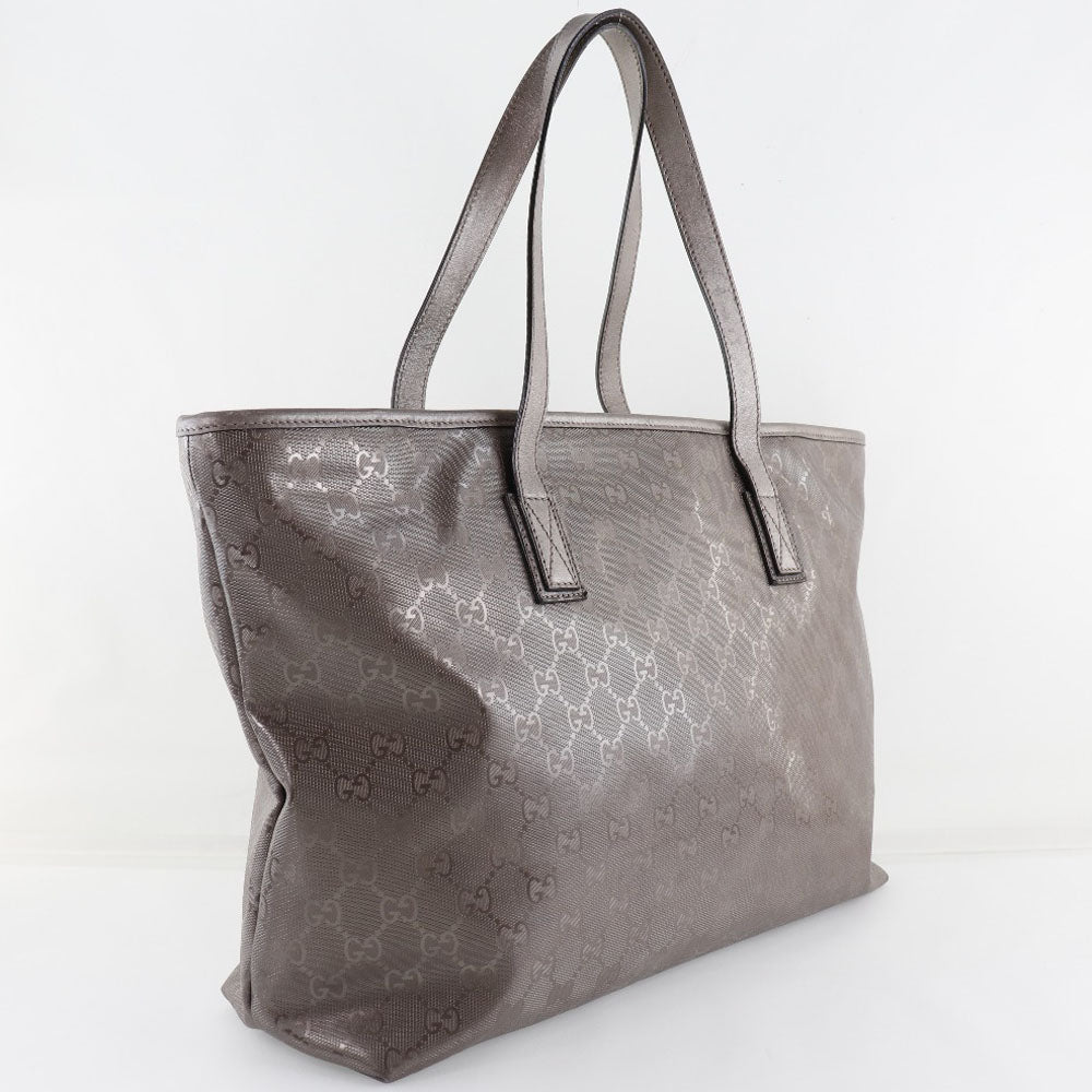Gucci Tote Bag 211137 Pvc Coated Canvas Brown Gg Implementation Tote Women