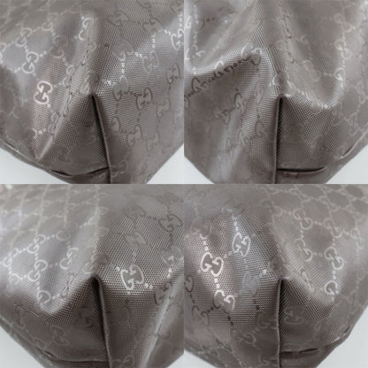 Gucci Tote Bag 211137 Pvc Coated Canvas Brown Gg Implementation Tote Women