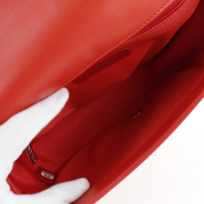 Chanel Shoulder Bag Calfskin Red 2Way Matrasse Chainshoulder Women