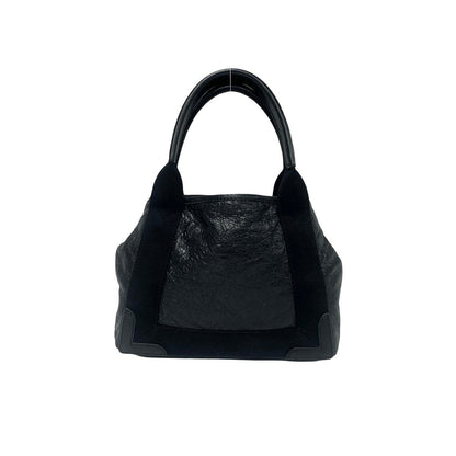 Balenciaga Shoulder Bag Leather Black Navy Kabas Women