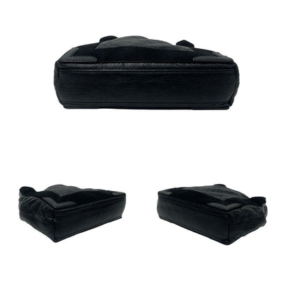 Balenciaga Shoulder Bag Leather Black Navy Kabas Women