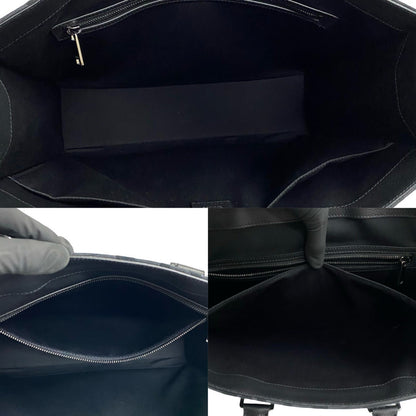 Dior Tote Bag Leather, Canvas Black Trotter Pattern East West Mens