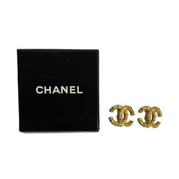 Chanel Earring Gold Plated Gold Coco Mark Women