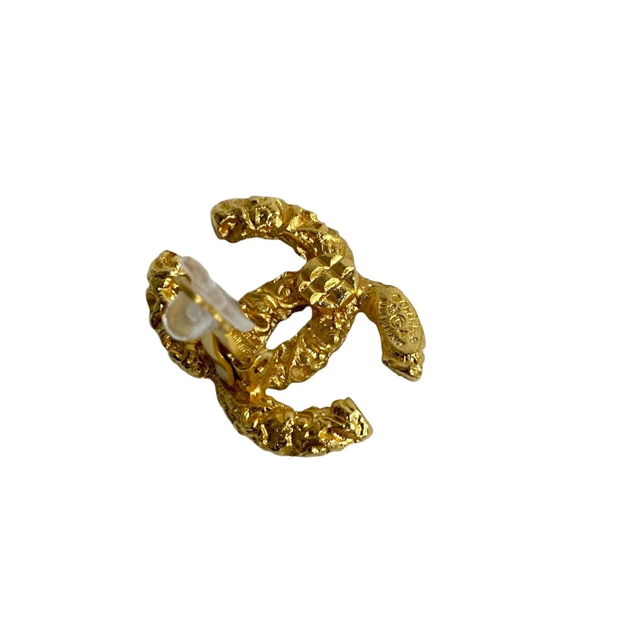 Chanel Earring Gold Plated Gold Coco Mark Women