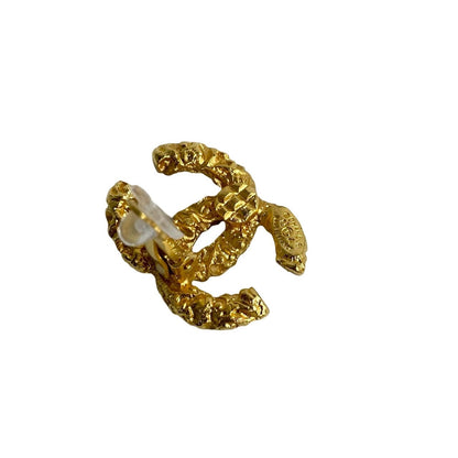 Chanel Earring Gold Plated Gold Coco Mark Women