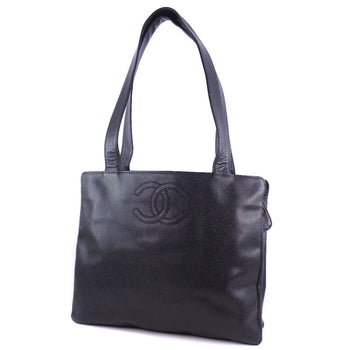 Chanel Tote Bag Caviar Skin Black Shoulder Tote Women