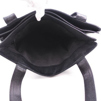 Chanel Tote Bag Caviar Skin Black Shoulder Tote Women