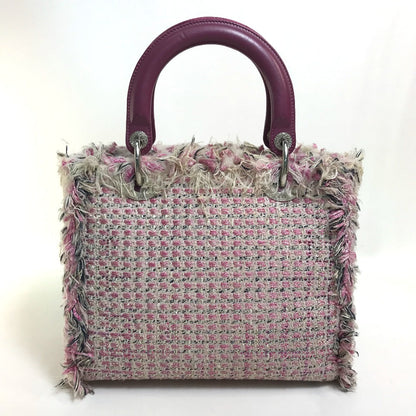 Dior Handbag Tweed Pink X Purple X White Ginza Limited Le Rose Bonheur (Happy Rose) Lady Dior Women