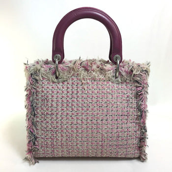 Dior Handbag Tweed Pink X Purple X White Ginza Limited Le Rose Bonheur (Happy Rose) Lady Dior Women