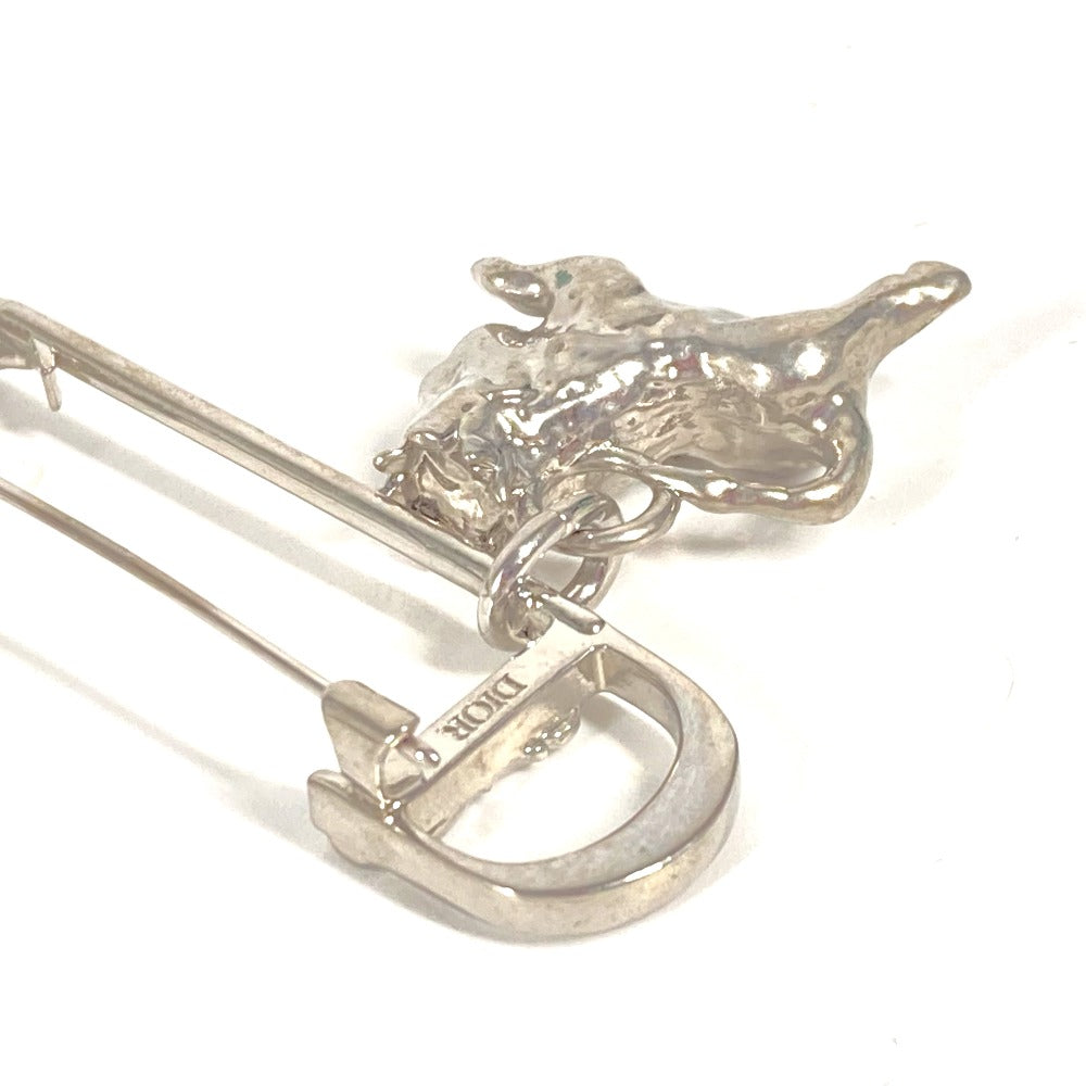 Dior Brooch Metal Silver Peter Doig Collaboration Peter Doig Logo Cd Women
