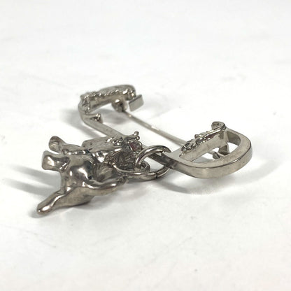 Dior Brooch Metal Silver Peter Doig Collaboration Peter Doig Logo Cd Women