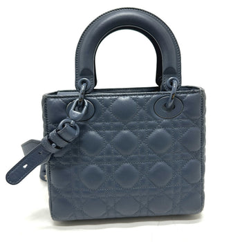 Dior Handbag Lambskin Blue Lady Dior Women