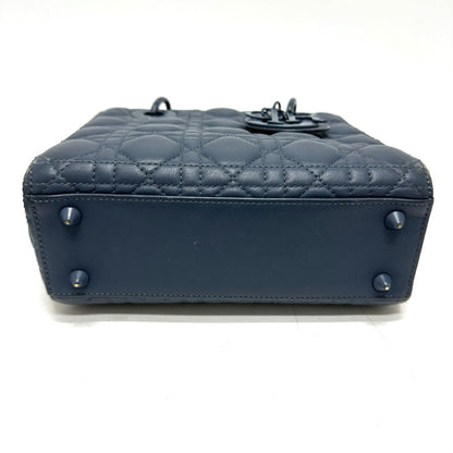 Dior Handbag Lambskin Blue Lady Dior Women
