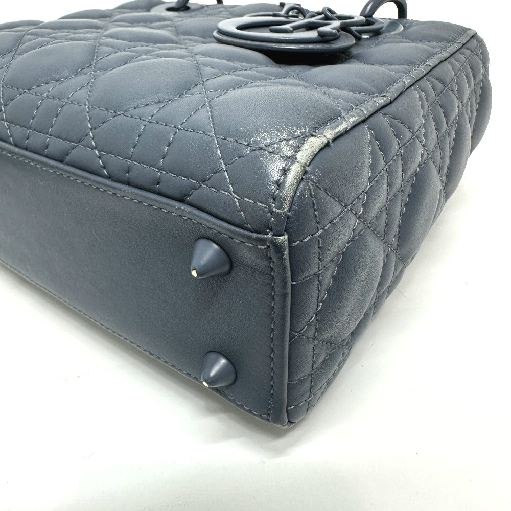 Dior Handbag Lambskin Blue Lady Dior Women