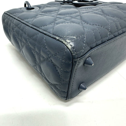 Dior Handbag Lambskin Blue Lady Dior Women