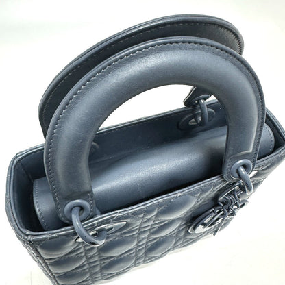 Dior Handbag Lambskin Blue Lady Dior Women