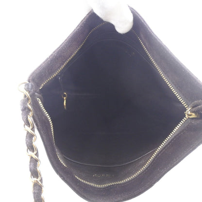Chanel Shoulder Bag Suede Brown Fringe Chainshoulder Women