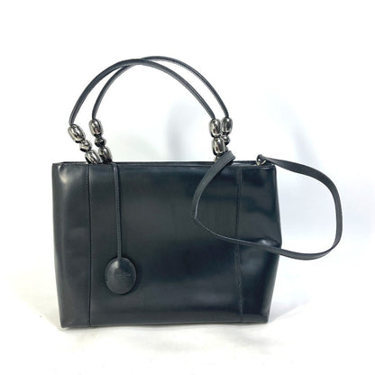 Dior Handbag Leather Black 2Way Bag Maris Pearl Women