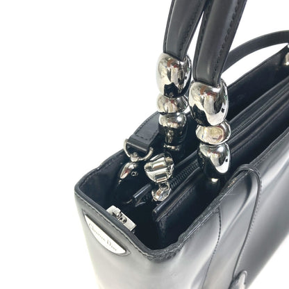 Dior Handbag Leather Black 2Way Bag Maris Pearl Women