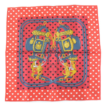 Hermes Scarf Silk Red Heart Carre42 Women