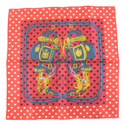 Hermes Scarf Silk Red Heart Carre42 Women