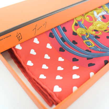Hermes Scarf Silk Red Heart Carre42 Women