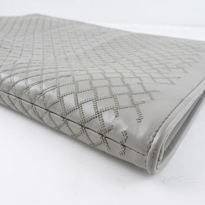 Bottegaveneta Clutch Bag Calfskin Gray Intrecciato Mens