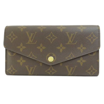 Louis Vuitton Long Wallet Purse M62236 Monogram Canvas Brown Portefeuille Sarah Monogram Coquelicot