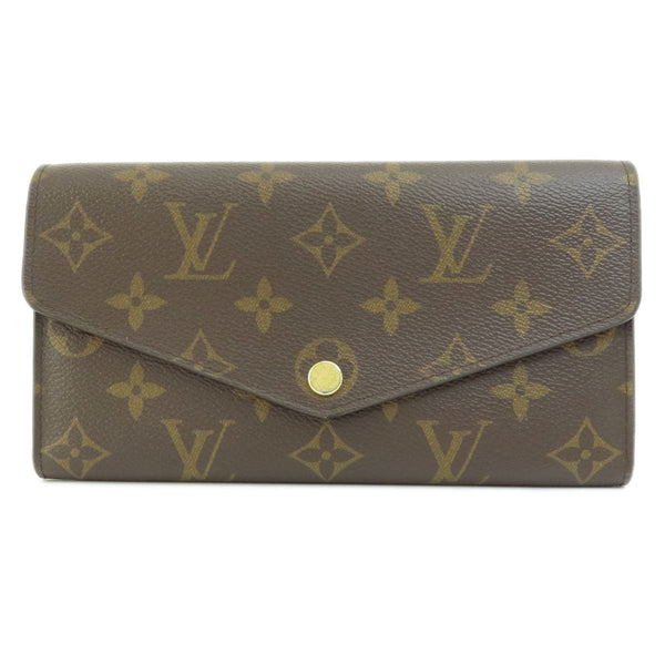 Louis Vuitton Long Wallet Purse M62236 Monogram Canvas Brown Portefeuille Sarah Monogram Coquelicot
